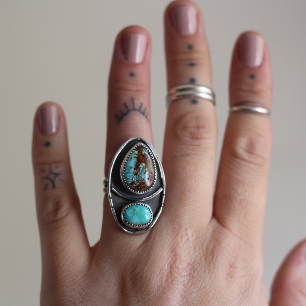 Handmade royston turquoise ring
